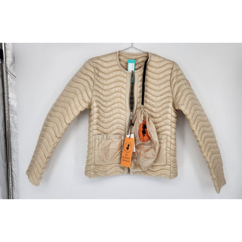 Save The Duck Women's Small Beige Tamina Puffer Jacket $268 NWT‎